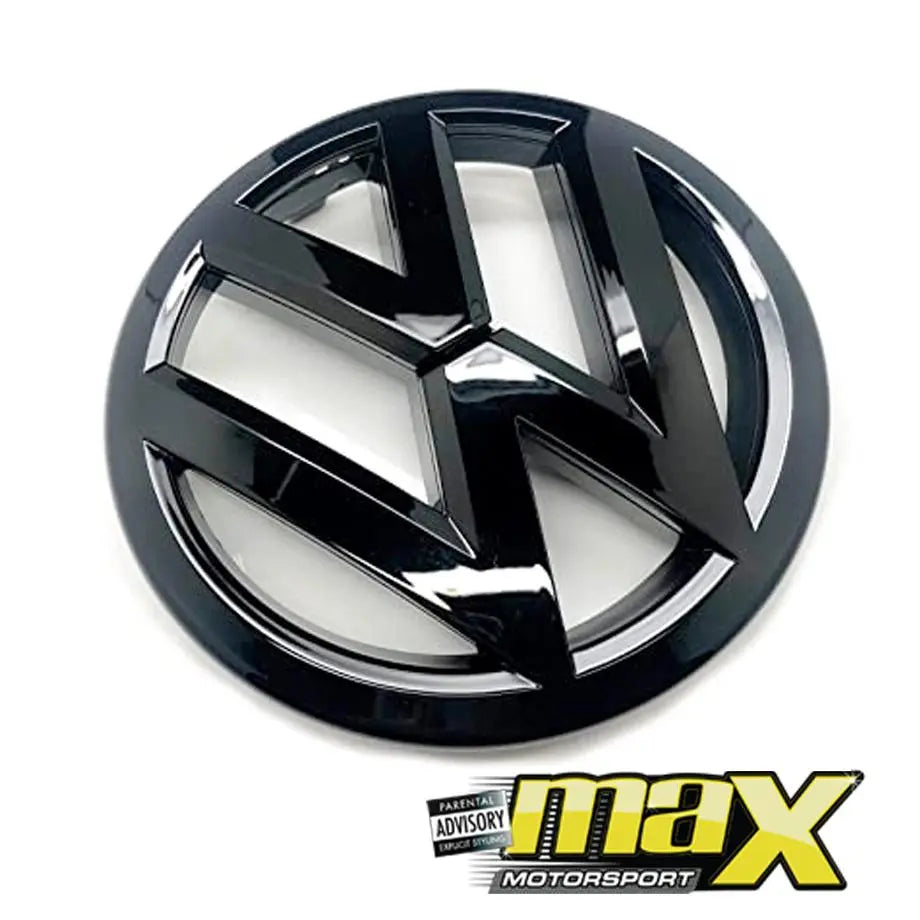 VW Golf 6 Gloss Black Stick On Emblem Badge (Pair) maxmotorsports
