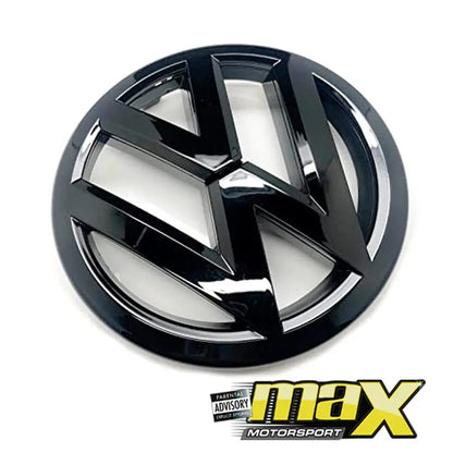 VW Golf 6 Gloss Black Stick On Emblem Badge (Pair) maxmotorsports