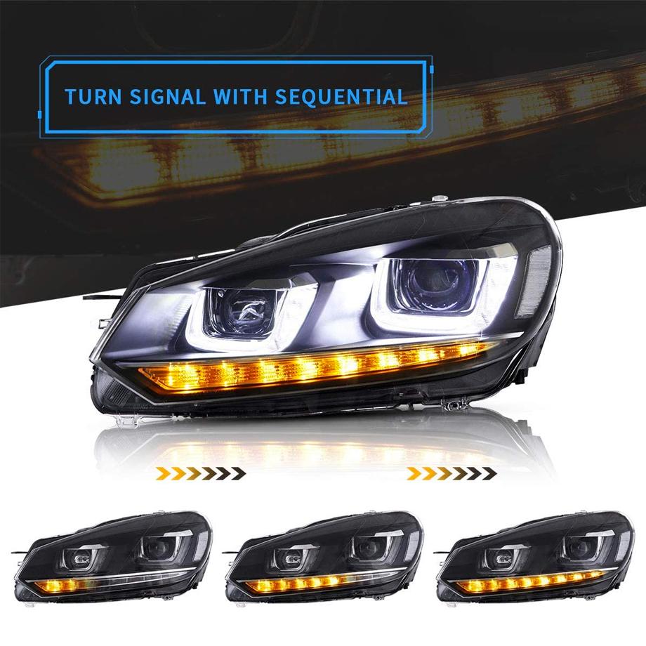 VW Golf 6 LED Projector Headlight - Golf 7 GTI Style Max Motorsport