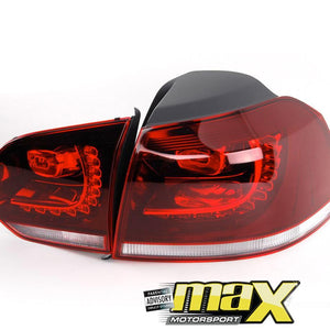 VW Golf 6 OEM R20 Style LED Taillights With Crystal Sequential Indicator maxmotorsports