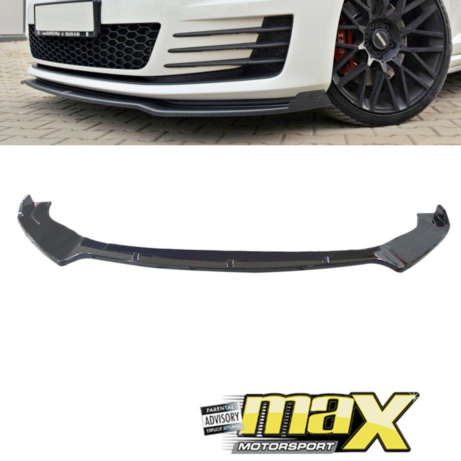 VW Golf 7 / 7.5  GTI Gloss Black Maxton Style Plastic Front Spoiler maxmotorsports