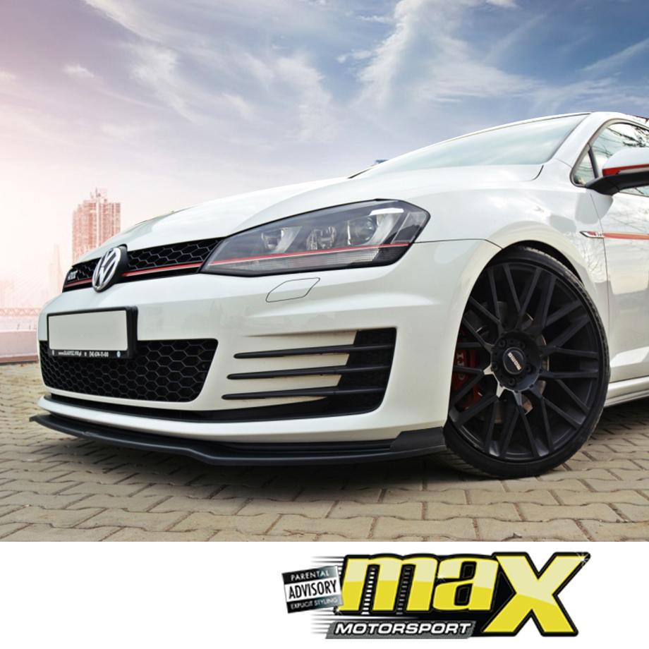 VW Golf 7 / 7.5  GTI Gloss Black Maxton Style Plastic Front Spoiler maxmotorsports