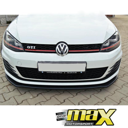 VW Golf 7 / 7.5  GTI Gloss Black Maxton Style Plastic Front Spoiler maxmotorsports