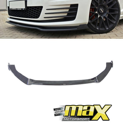 VW Golf 7 / 7.5  GTI Gloss Black Maxton Style Plastic Front Spoiler maxmotorsports