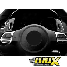 Load image into Gallery viewer, VW Golf 7 GTI Brush Aluminium Black Paddle Shift Extensions maxmotorsports
