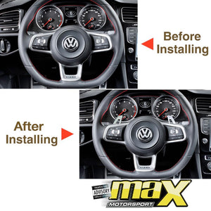 VW Golf 7 GTI Brush Aluminium Paddle Shift Extensions maxmotorsports