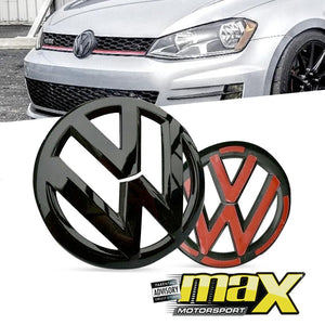 VW Golf 7 GTI Gloss Black Stick On Emblem Badge (Pair) maxmotorsports