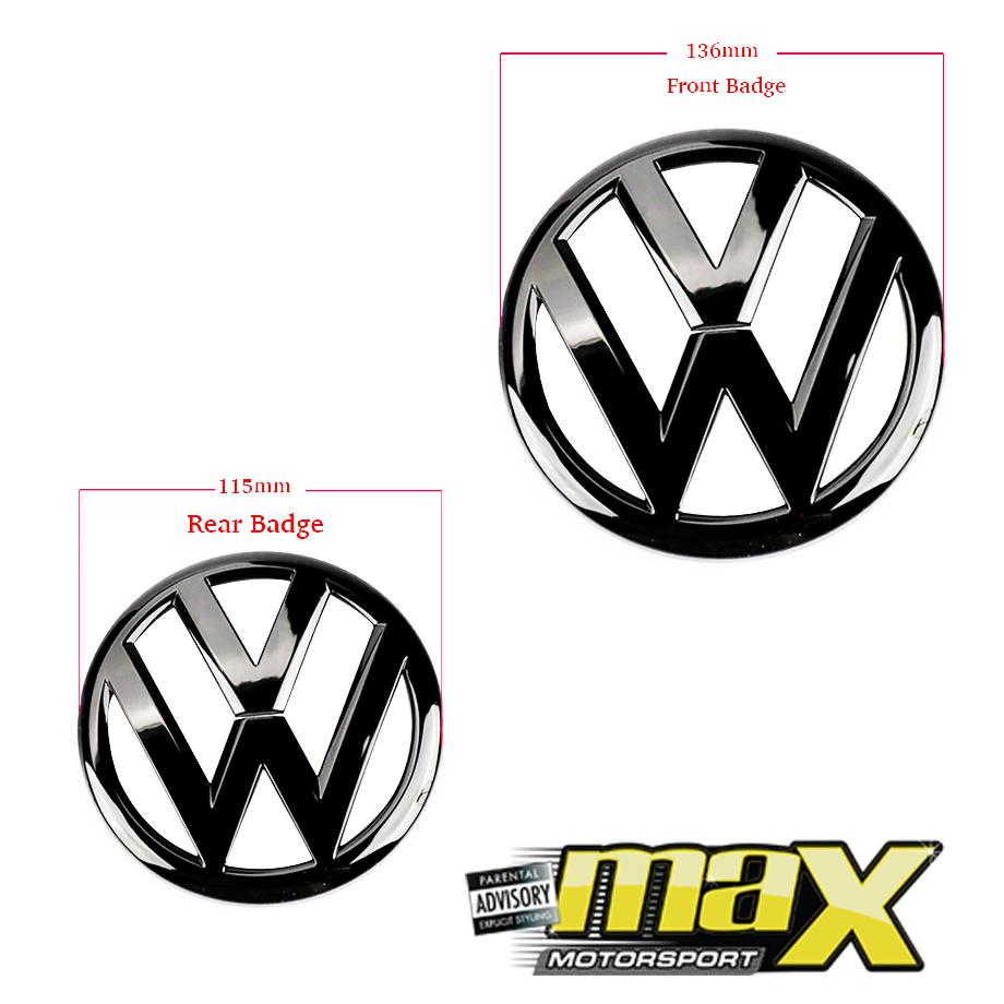 VW Golf 7 GTI Gloss Black Stick On Emblem Badge (Pair) maxmotorsports