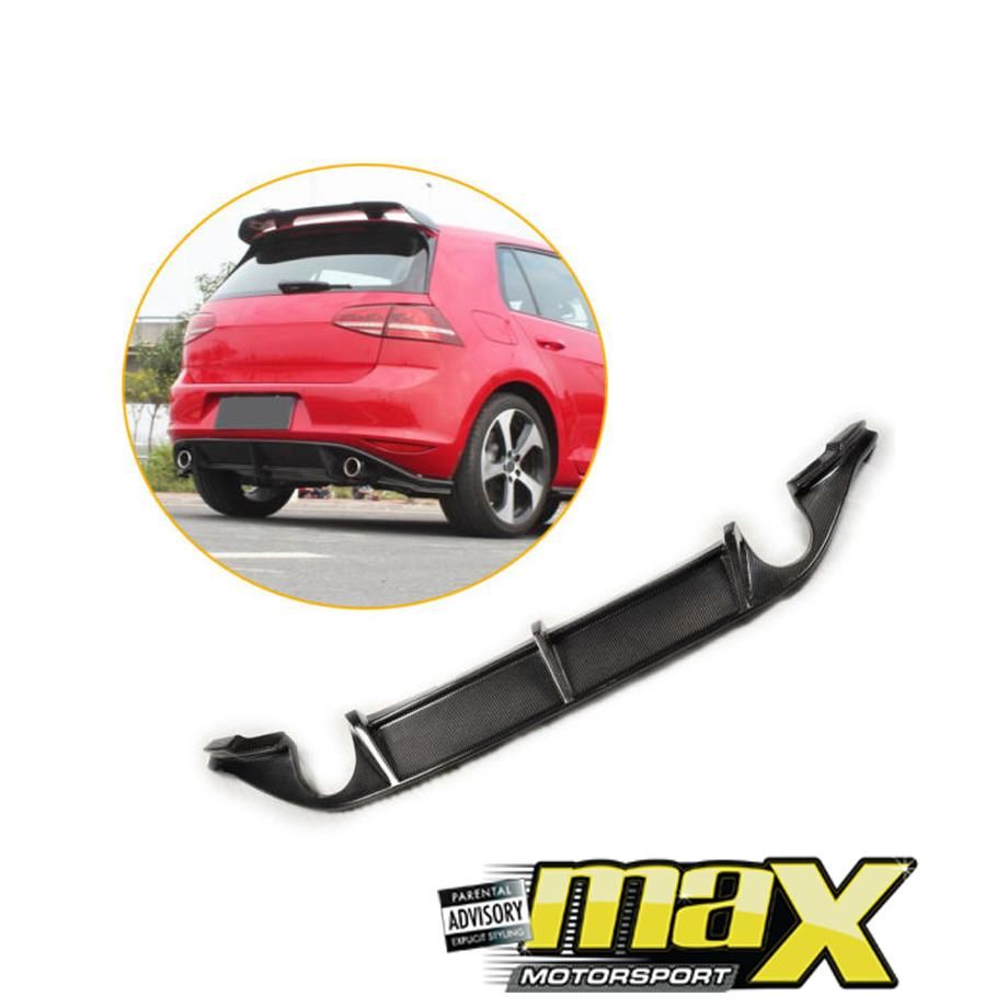 VW Golf 7 GTI R ZSport Style Carbon Fibre Rear Diffuser Spoiler – Max ...