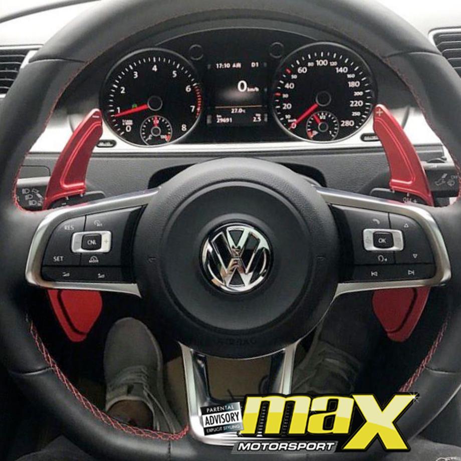 VW Golf 7 Red Aluminium Paddle Shift Extensions maxmotorsports