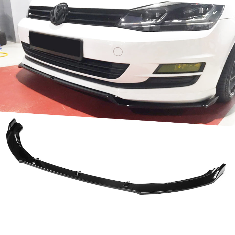 VW Golf 7 TSI 3-Piece Gloss Black Front Spoiler