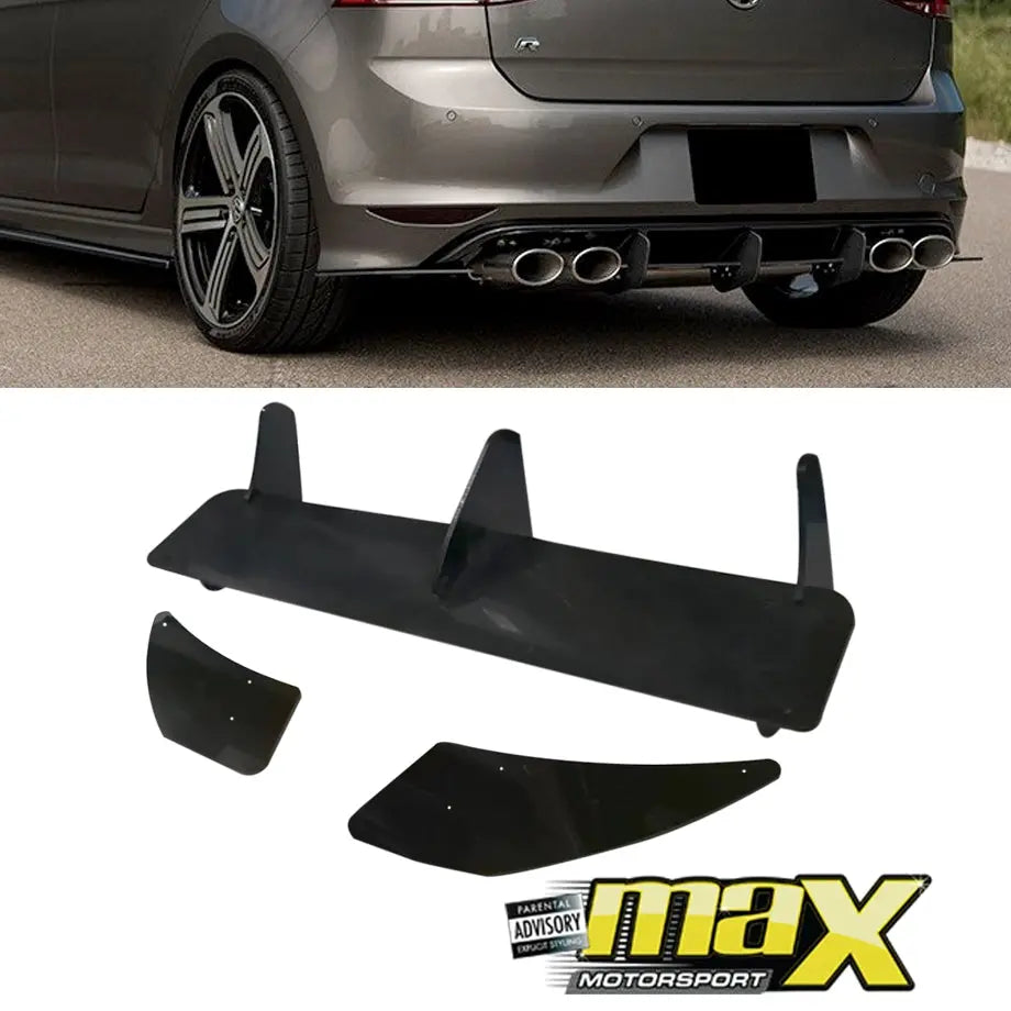 VW Golf 7R Gloss Black Maxton Style Diffuser maxmotorsports