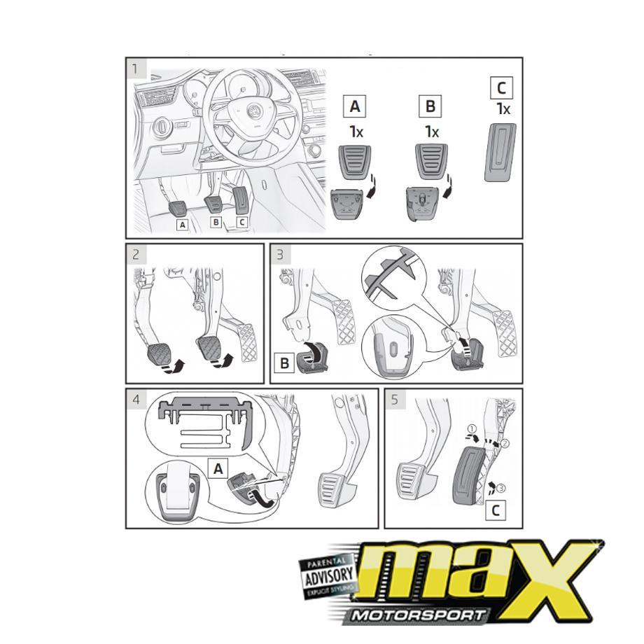 VW Non-Slip Aluminum Foot Pedals - Manual Max Motorsport