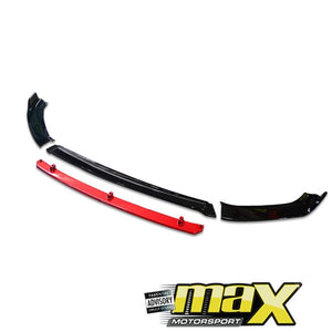 VW POLO 8 AW (19-ON) GLOSS BLACK MAXTON STYLE PLASTIC FRONT SPOILER maxmotorsports
