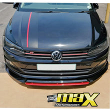 Load image into Gallery viewer, VW POLO 8 AW (19-ON) GLOSS BLACK MAXTON STYLE PLASTIC FRONT SPOILER maxmotorsports
