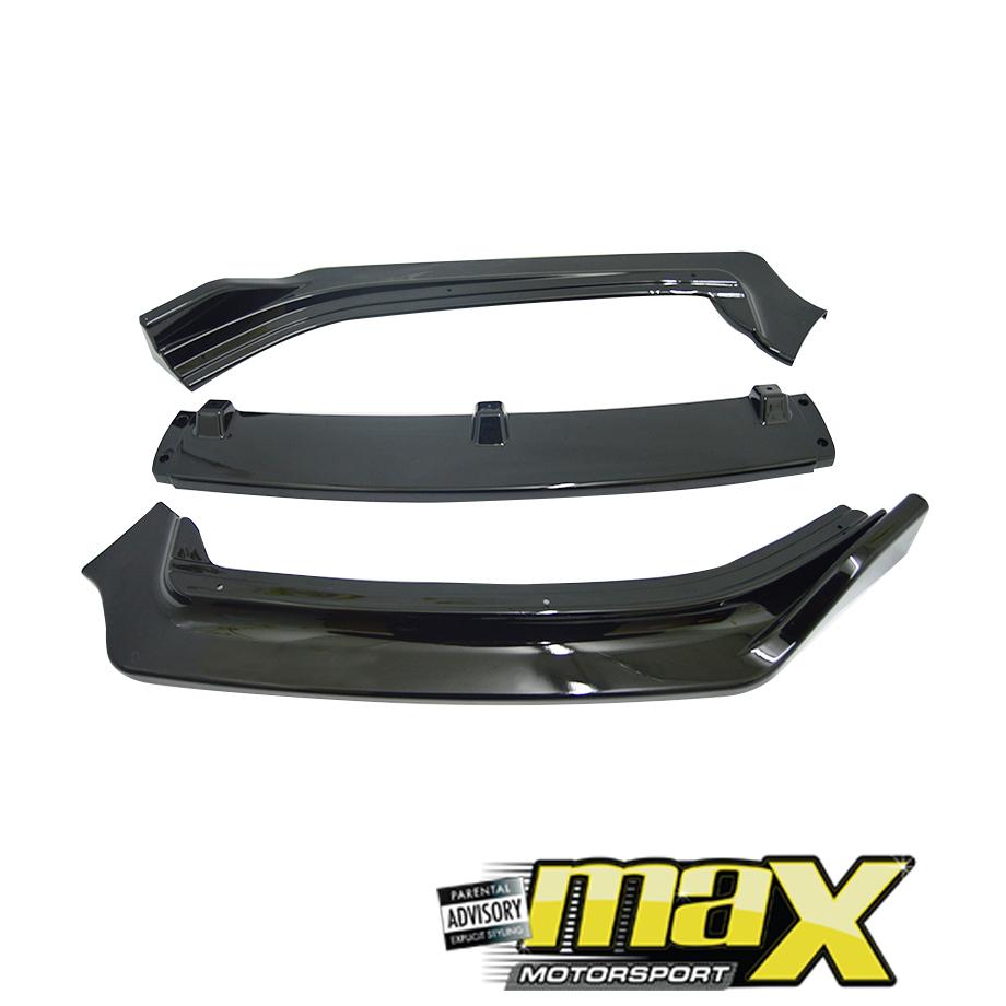 VW Polo 6 / Polo 7 Non-GTI Gloss Black 3-Piece Front Lip Spoiler maxmotorsports