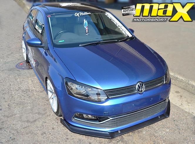 VW Polo 6 / Polo 7 Non-GTI Gloss Black 3-Piece Front Lip Spoiler maxmotorsports