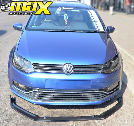 VW Polo 6 / Polo 7 Non-GTI Gloss Black 3-Piece Front Lip Spoiler maxmotorsports