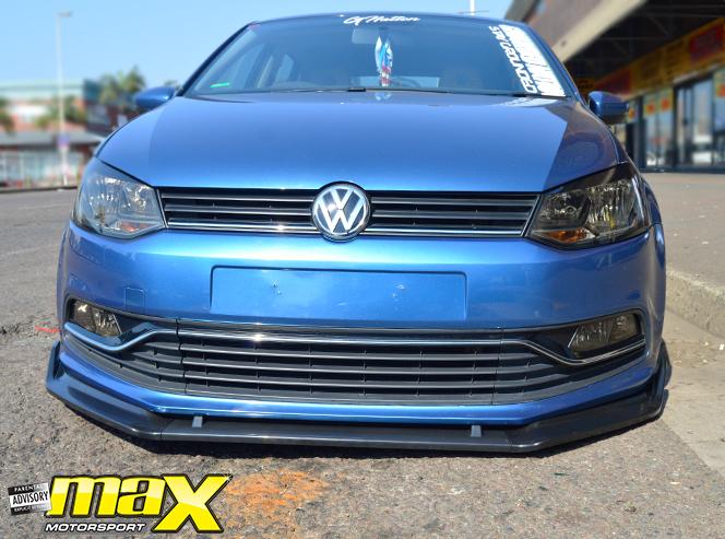 VW Polo 6 / Polo 7 Non-GTI Gloss Black 3-Piece Front Lip Spoiler maxmotorsports