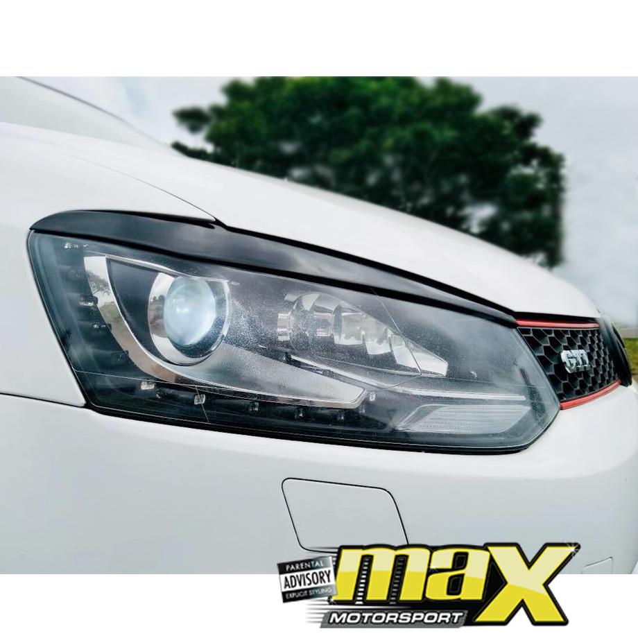 VW Polo 6 ABT Style Gloss Black Plastic Eyelids maxmotorsports