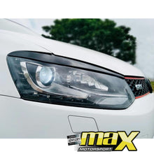 Load image into Gallery viewer, VW Polo 6 ABT Style Gloss Black Plastic Eyelids maxmotorsports
