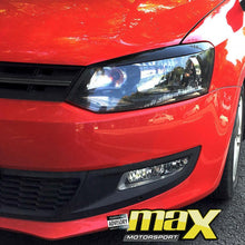 Load image into Gallery viewer, VW Polo 6 ABT Style Gloss Black Plastic Eyelids maxmotorsports
