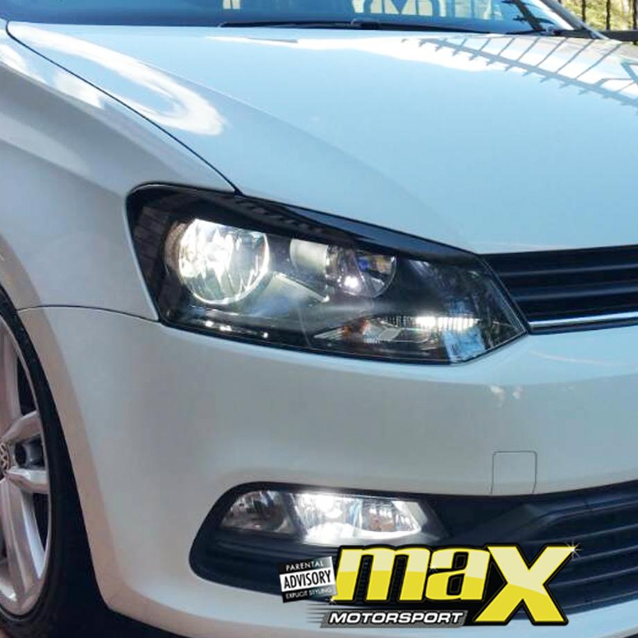 VW Polo 6 ABT Style Gloss Black Plastic Eyelids maxmotorsports