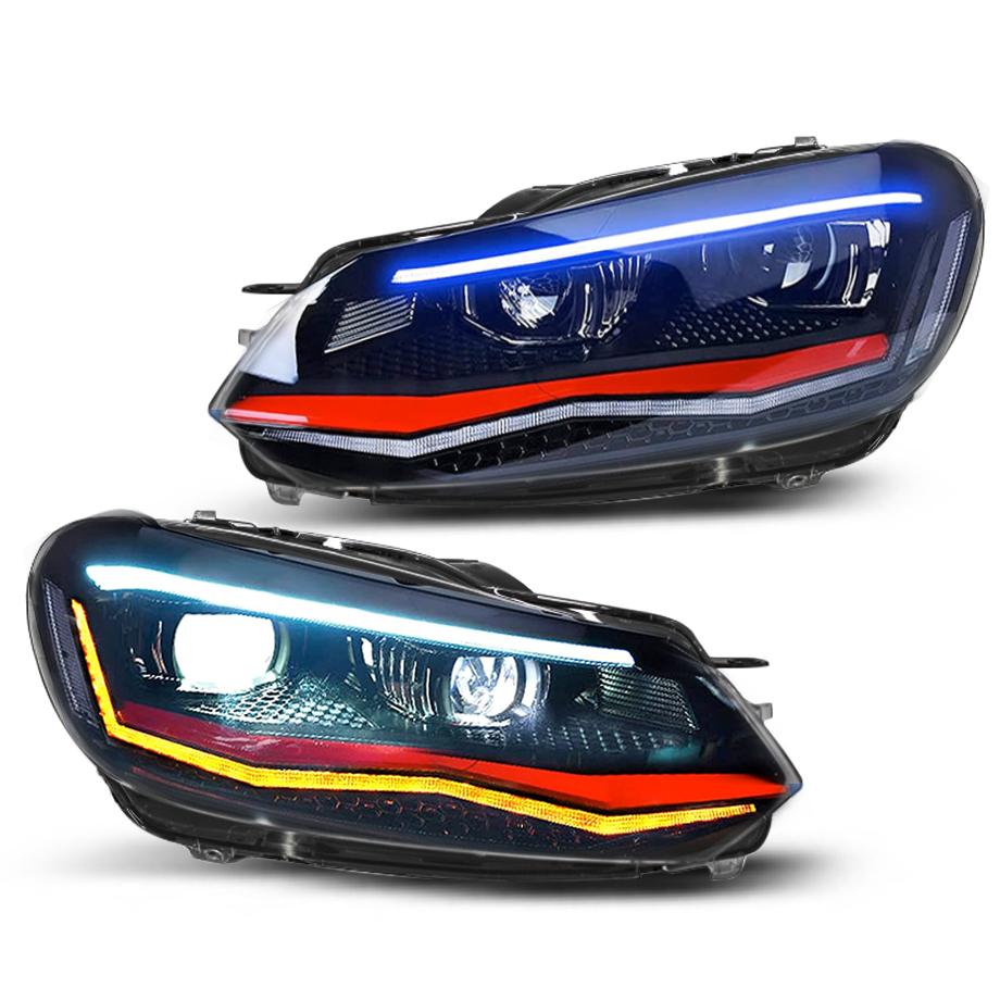 VW Polo 6 LED Projector Headlight - VW Polo 8AW Style Max Motorsport