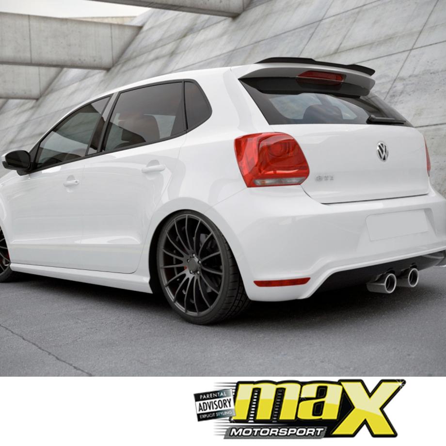 VW Polo 6 Maxton Style Gloss Black Roof Spoiler Extension Max Motorsport