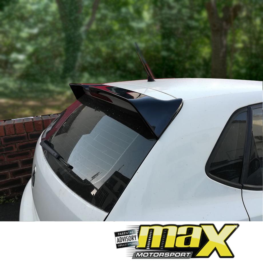 VW Polo 6 Oettinger Style Gloss Black Plastic Roof Spoiler maxmotorsports