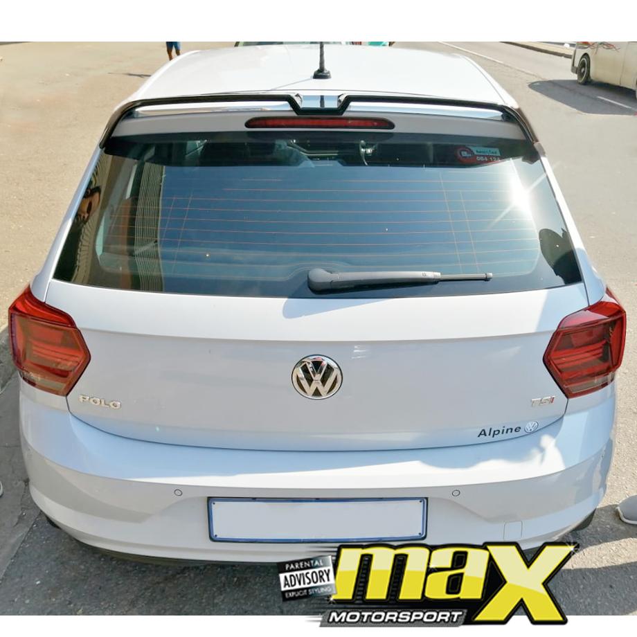 VW Polo 6 Oettinger Style Gloss Black Plastic Roof Spoiler maxmotorsports