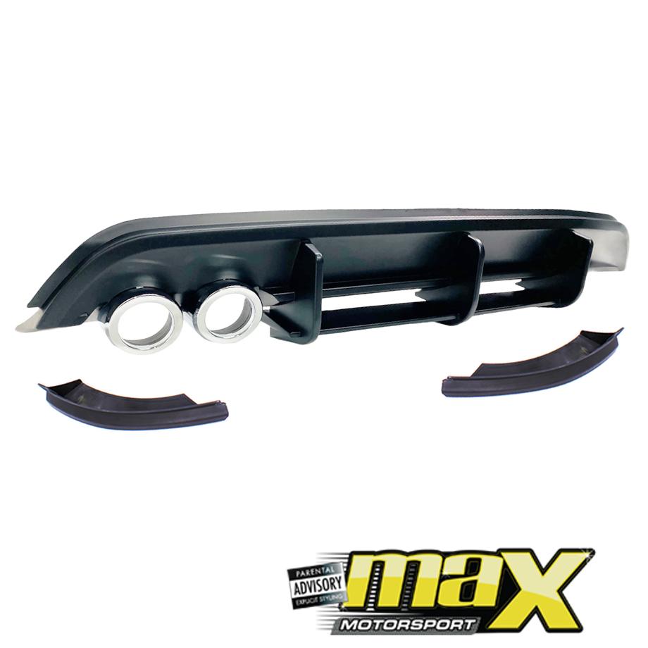VW Polo 6 TSI Maxton 3-Piece Rear Diffuser with Exhaust Pipe Outlet ...
