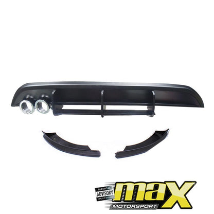 VW Polo 6 TSI Maxton 3-Piece Rear Diffuser with Exhaust Pipe Outlet Max Motorsport