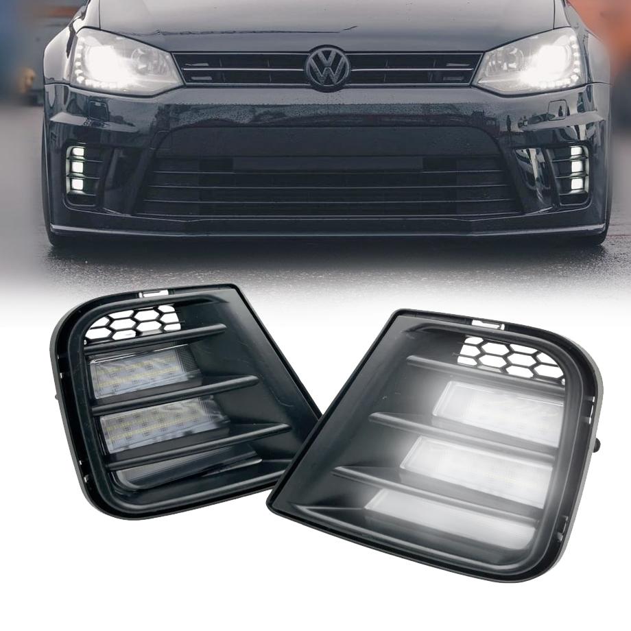 Suitable To Fit VW Polo 6 WRC Bumper LED Fog Lights With Covers Max suitable-to-fit-vw-polo-6-wrc-bumper-led-fog-lights-with-covers-max