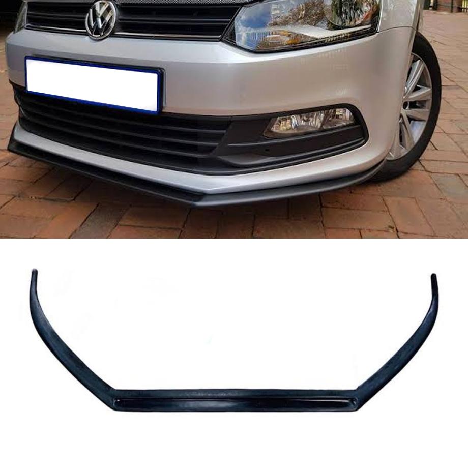 VW Polo 6C Gloss Black 1-Piece Front Lip Spoiler Max Motorsport