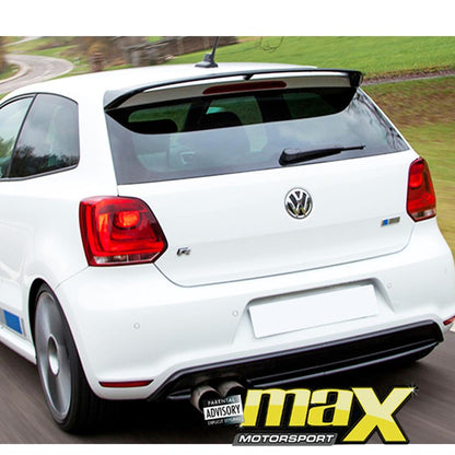 VW Polo 6R WRC Style Gloss Black Plastic Roof Spoiler Max Motorsport