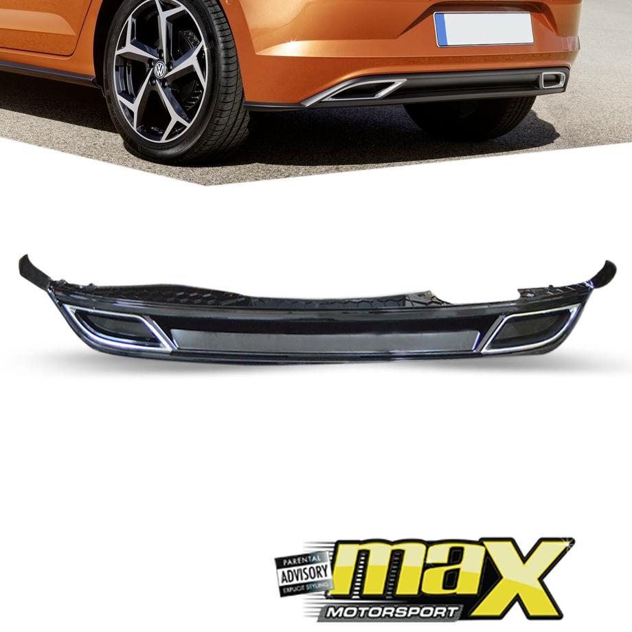 VW Polo 8 AW (18-On) Gloss Black R-Line Style Rear Diffuser maxmotorsports