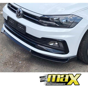 VW Polo 8 AW (19-On) Gloss Black 3-Piece Front Spoiler maxmotorsports