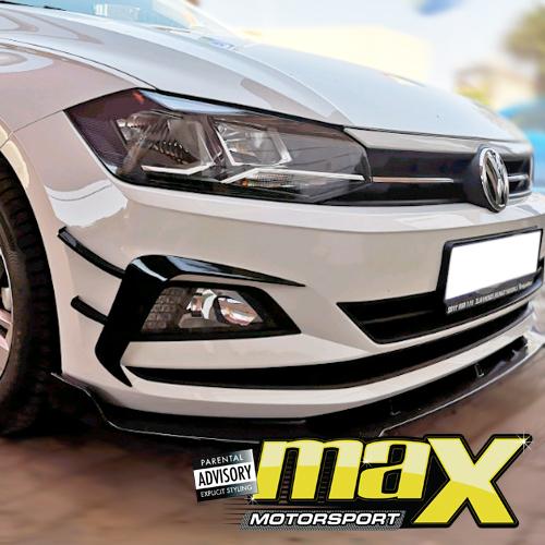 VW Polo 8 AW (19-On) TSI Gloss Black 6-Piece Canards Max Motorsport