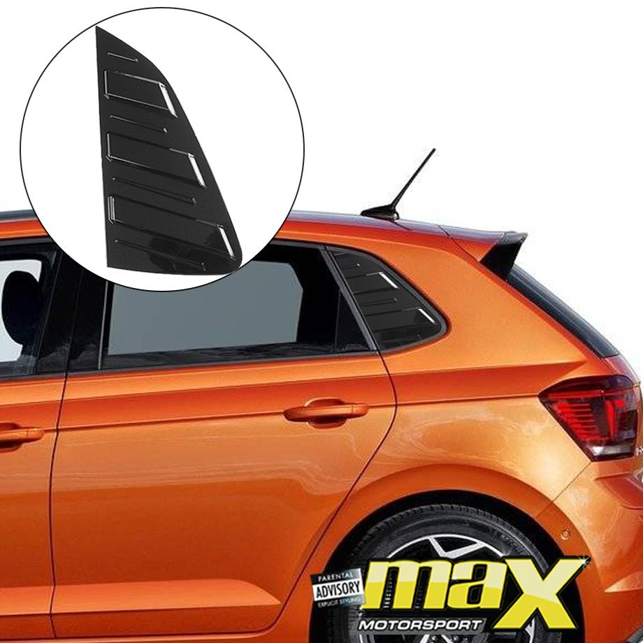 VW Polo 8AW Gloss Black Plastic Side Window Louver Max Motorsport