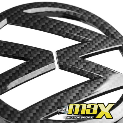 VW Polo 8AW (19-On) Carbon Look Stick On Emblem Badge (Pair) maxmotorsports