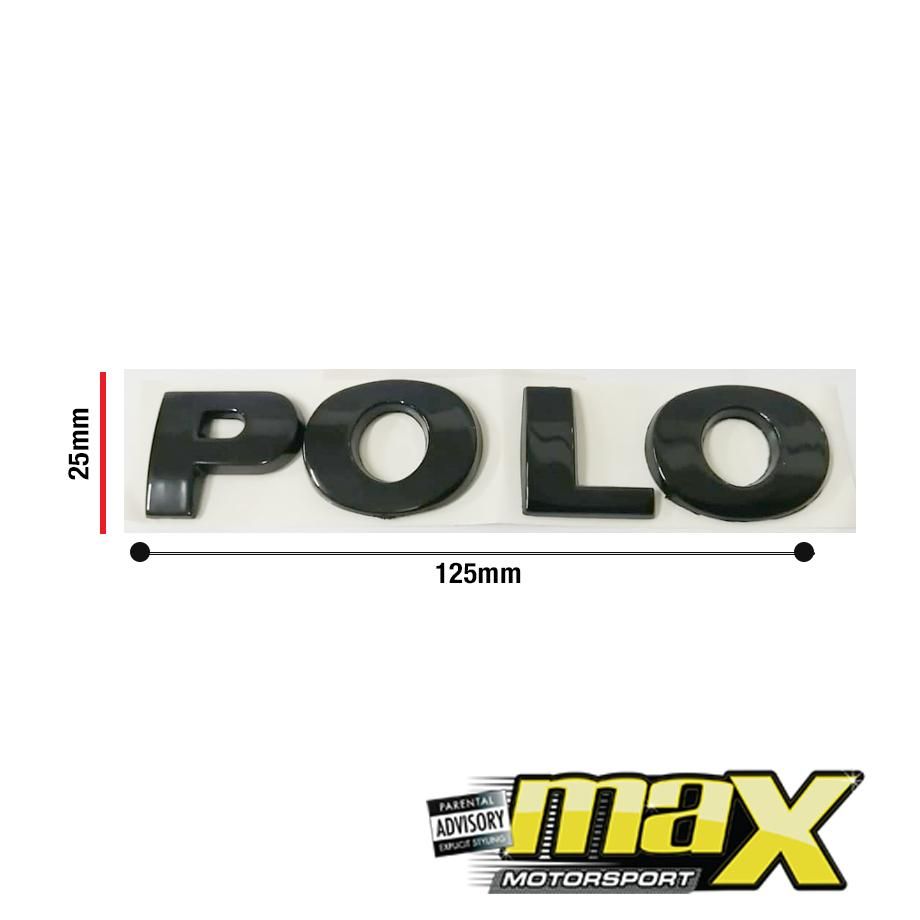 VW Polo Black Lettering Badge Max Motorsport