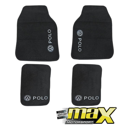 VW Polo Car Mats - Black with Grey Logo Max Motorsport