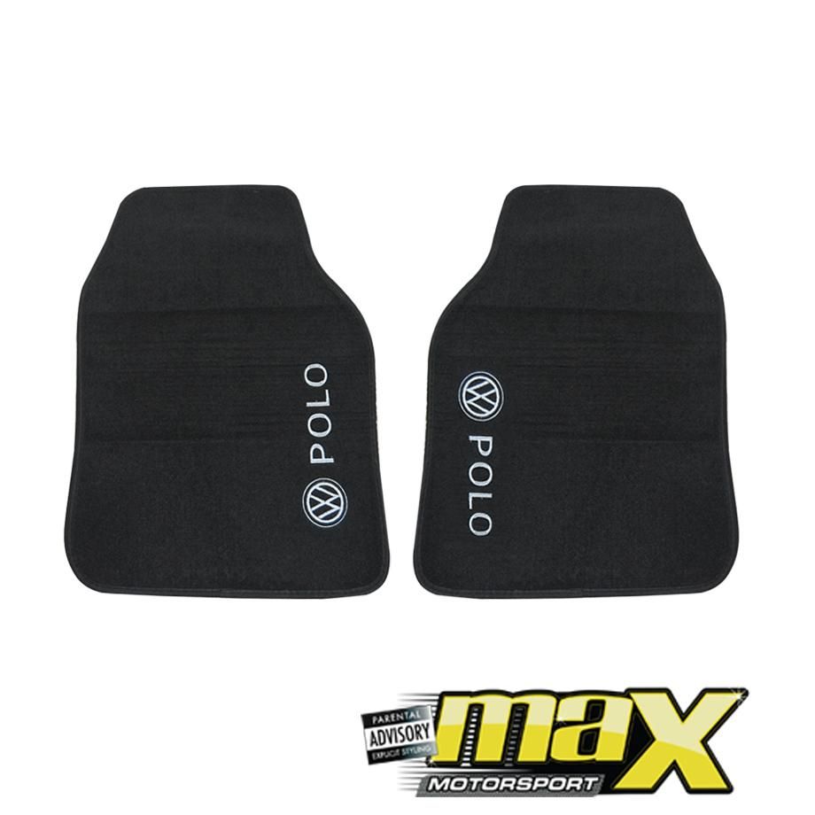 VW Polo Car Mats - Black with Grey Logo Max Motorsport