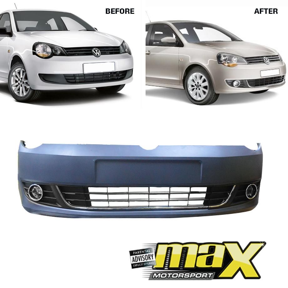 VW Polo Vivo Plastic Upgrade Front Bumper With Fogs (10-17) maxmotorsports