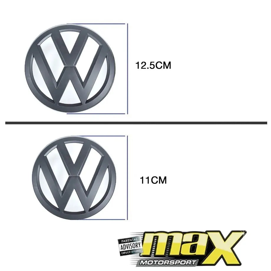 VW Polo (14-18) Matte Black Stick On Emblem Badge (Pair) maxmotorsports