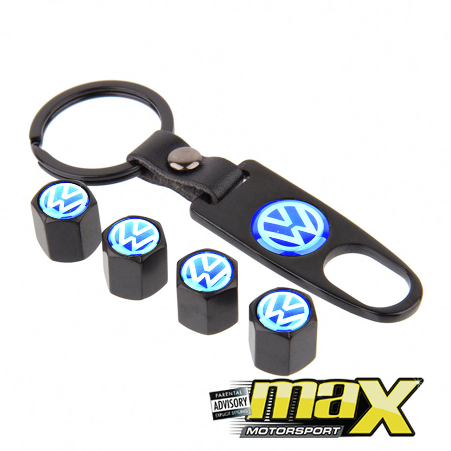 Universal Metal VW Valve Caps With Keychain