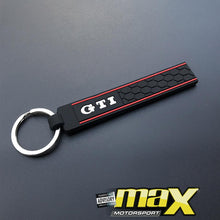 Load image into Gallery viewer, White GTI Rubber Key Ring maxmotorsports
