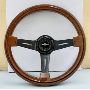 Woodgrain Look Drift Style Steering Wheel (350mm) Max Motorsport