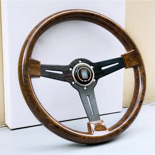 Woodgrain Look Racing Style Steering Wheel (350mm) Max Motorsport